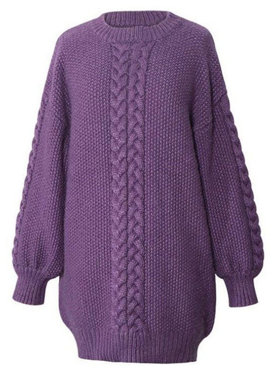 Dames Trui-Jurk Gebreid Roze 4