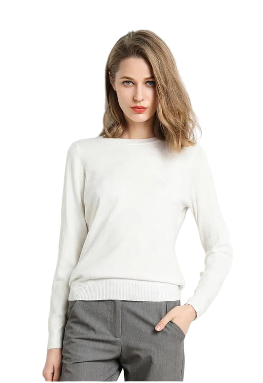 Dames Trui Merino Wol O-Hals Pullover Lange Mouwen 8