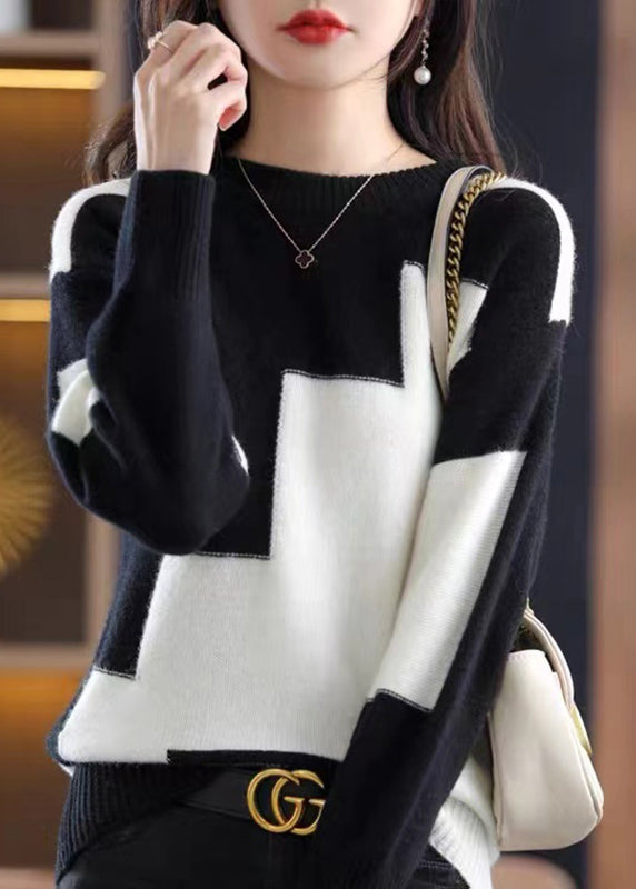 Dames Trui O-hals Patchwork Casual Stijl 0