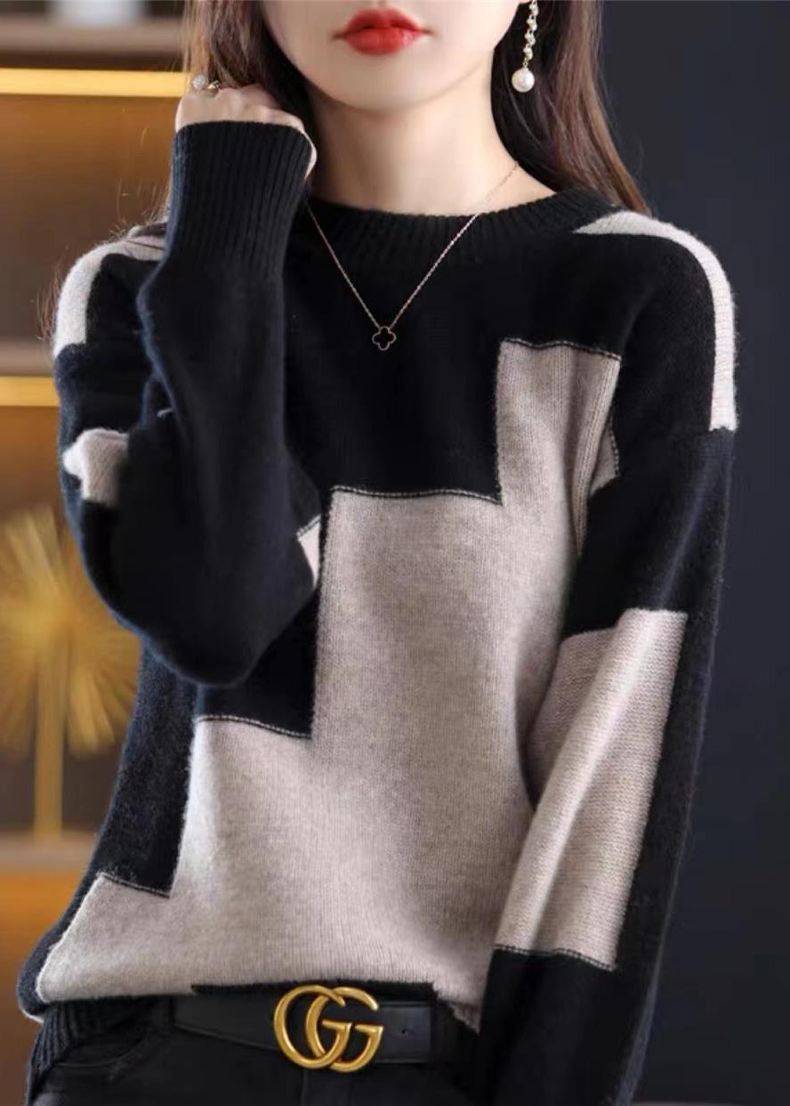 Dames Trui O-hals Patchwork Casual Stijl 1