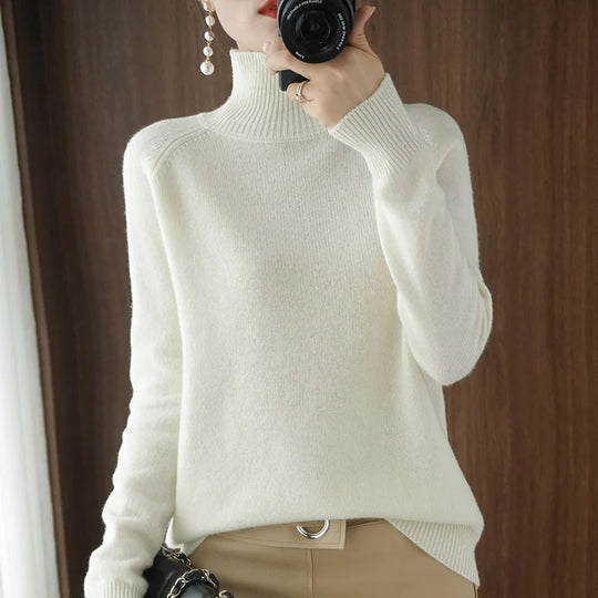 Dames Turtleneck Trui Merino Wol Zacht Herfst Winter 10