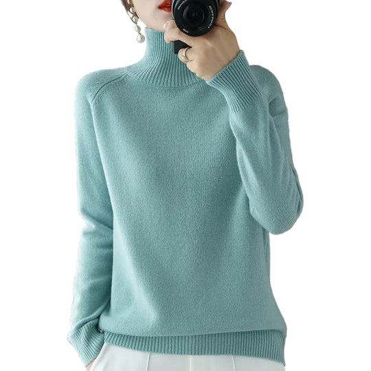 Dames Turtleneck Trui Merino Wol Zacht Herfst Winter 9