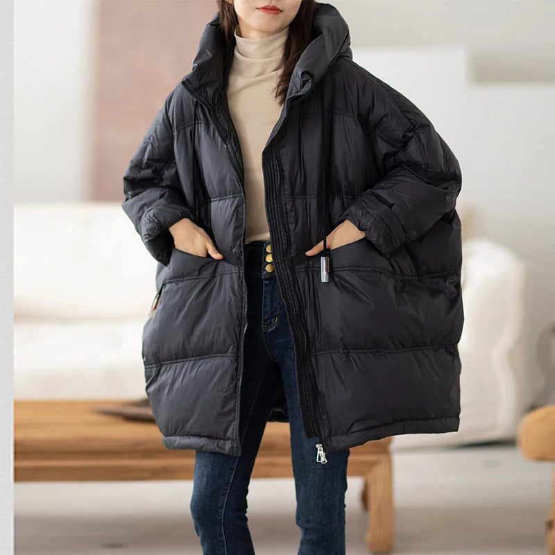 Dames Winter Parka Met Capuchon Losse Pasvorm voor Comfort en Warmte 0