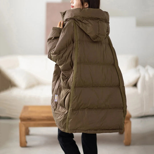 Dames Winter Parka Met Capuchon Losse Pasvorm voor Comfort en Warmte 4