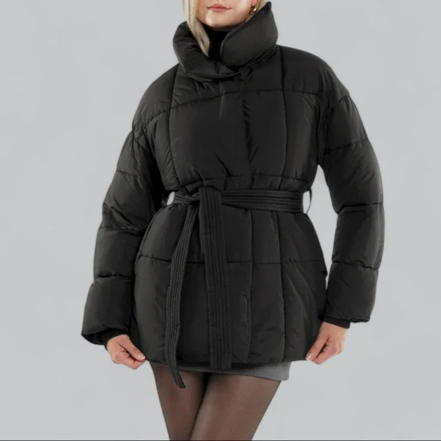 Dames Winterjas Met Riemstijl 1