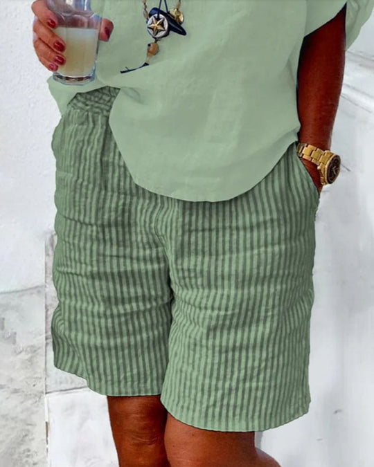 Dames Zomerse Gestreepte Short 6