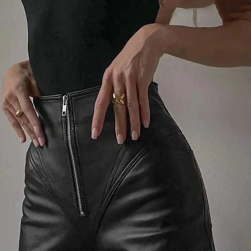 Damesbroek Hoge Taille Met Ritssluiting 3