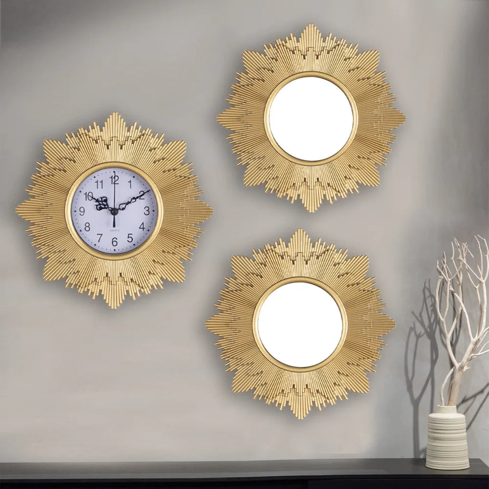Decoratieve Klok en Spiegel Set voor Wanddecoratie 5