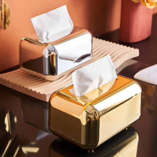 Decoratieve Tissuebox met Gouden Spiegelafwerking 2