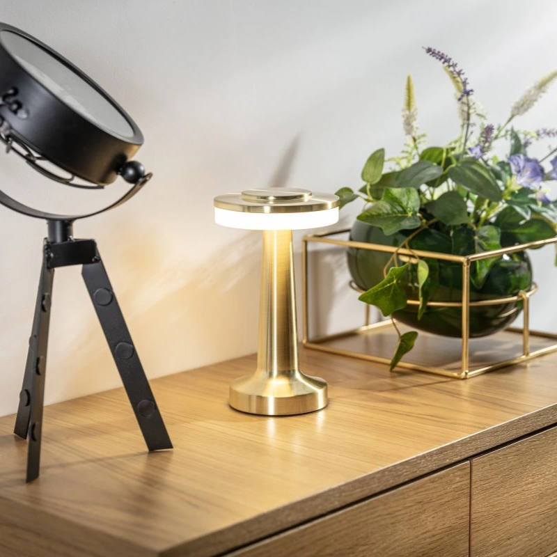 Draadloze Tafellamp Retro Stijl Dimbaar en Oplaadbaar voor Sfeervolle Verlichting 3
