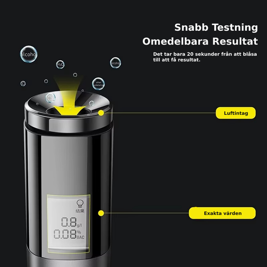 Draagbare Alcoholmeter Contactloos Oplaadbaar Met LED-Scherm 2