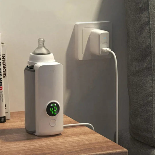 Draagbare Babyflessenwarmer met Temperatuurregeling en Digitaal Display 0