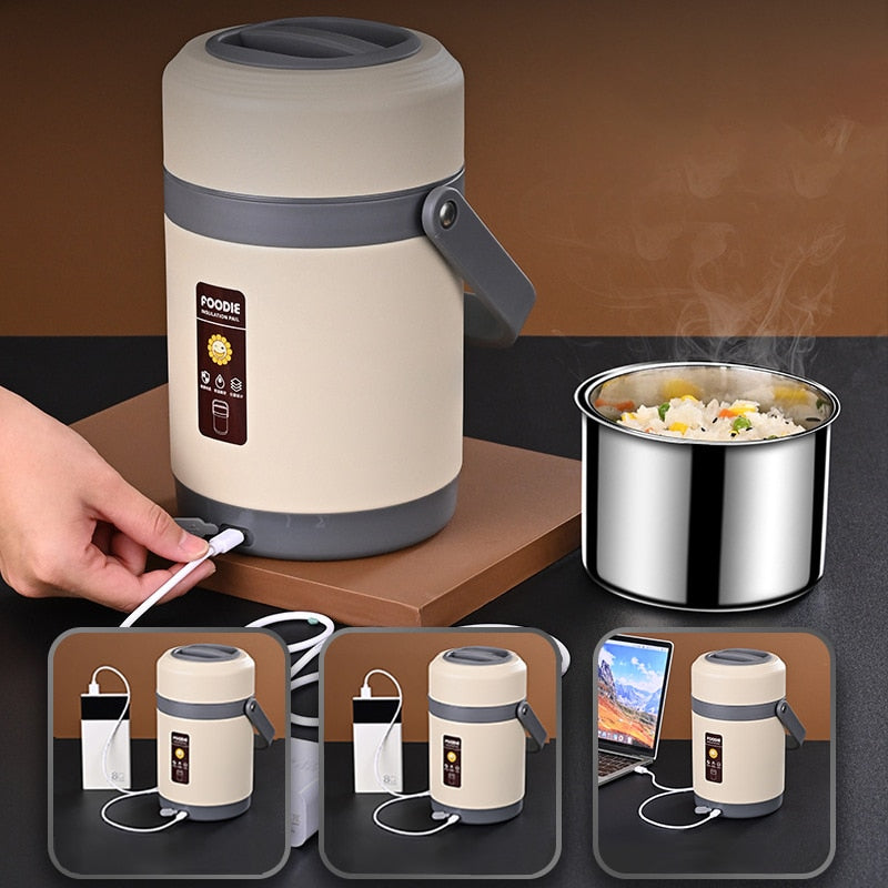 Draagbare Lunchbox USB-verwarmd 4
