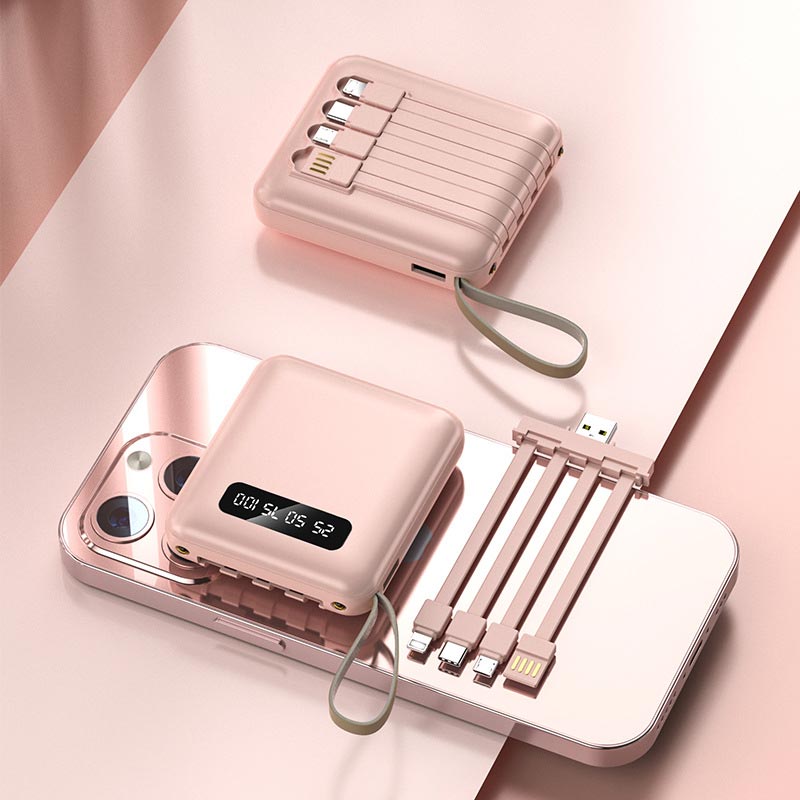 Draagbare Mini-Powerbank 20000 mAh met Geïntegreerde Kabels 2