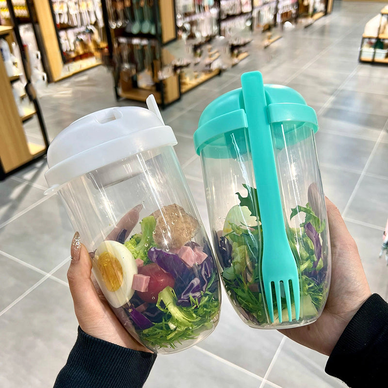 Draagbare Saladecontainer Met Dressinghouders 1000 ml 3