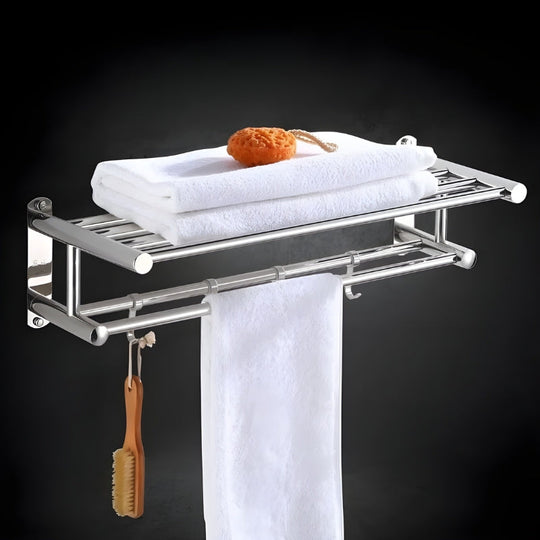 Dubbel Handdoekenrek Badkamer Modern Met Extra Haken 4