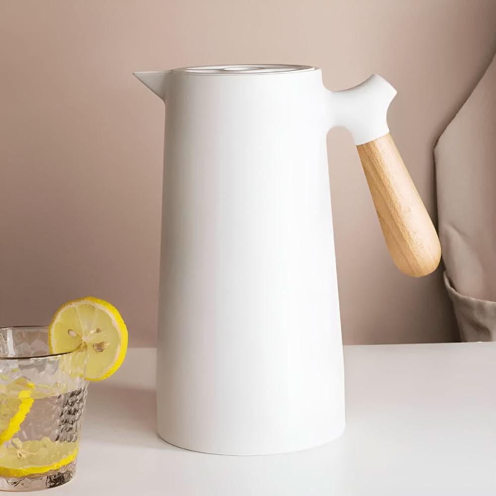 Glazen Karaf met Houten Handvat Dubbelwandig 10