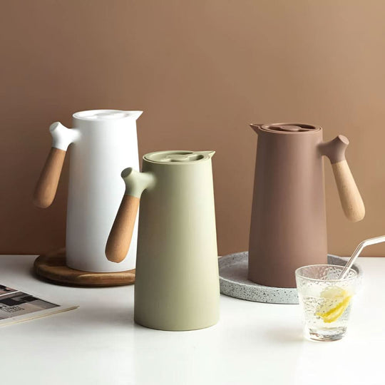 Glazen Karaf met Houten Handvat Dubbelwandig 4
