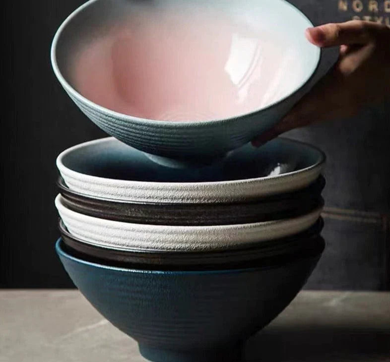 Handgemaakte Keramische Ramenkom 20 cm Uniek Design 2