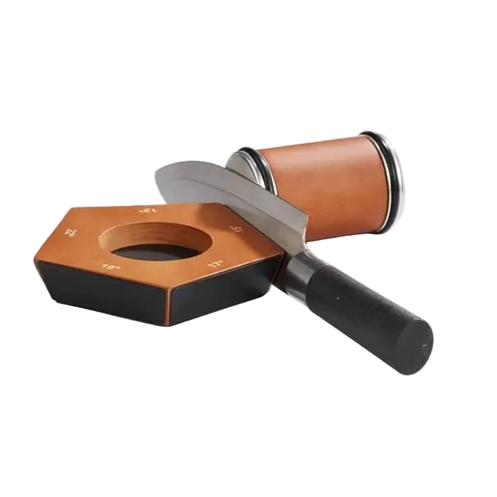 Handmatige Messenslijper met Diamantstenen en Hout 0