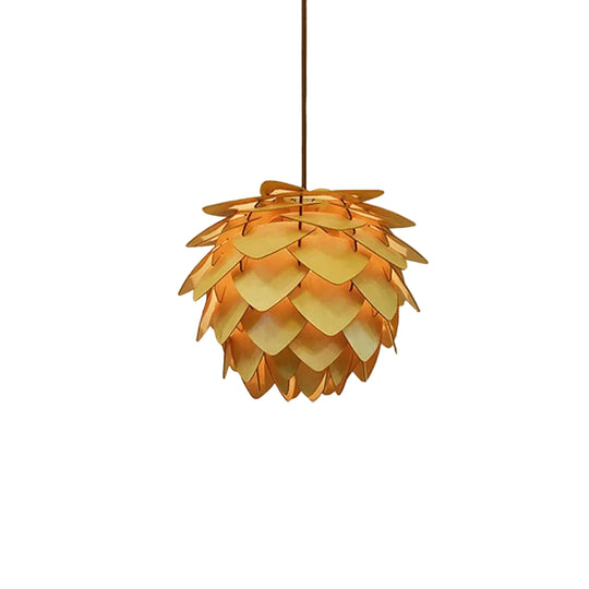 Hanglamp Eettafel Houten Dennenappel Ontwerp voor Woonkamer en Slaapkamer 0