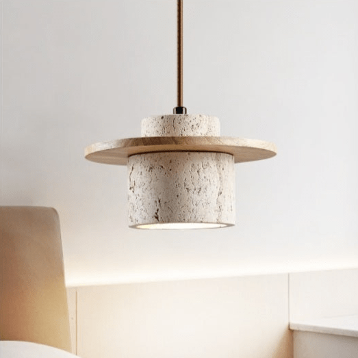 Hanglamp Eettafel Retro Design met Natuurlijke Travertijnsteen voor Woonkamer en Slaapkamer 1