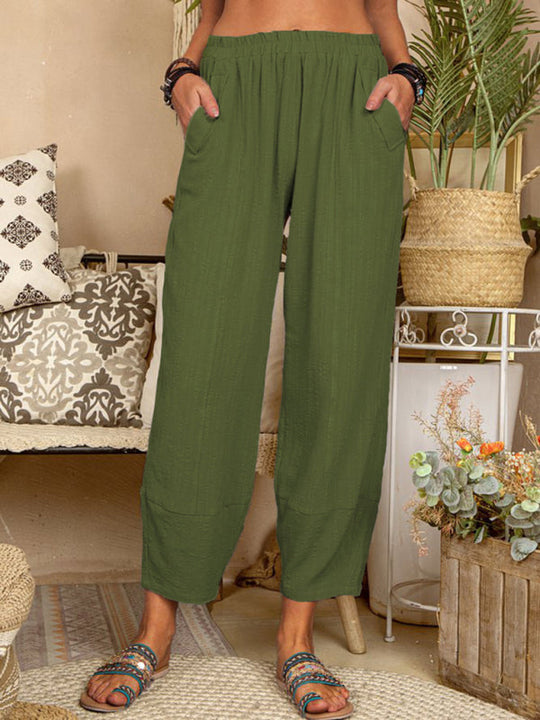 Heren Broek Casual Losse Katoen Linnen 1