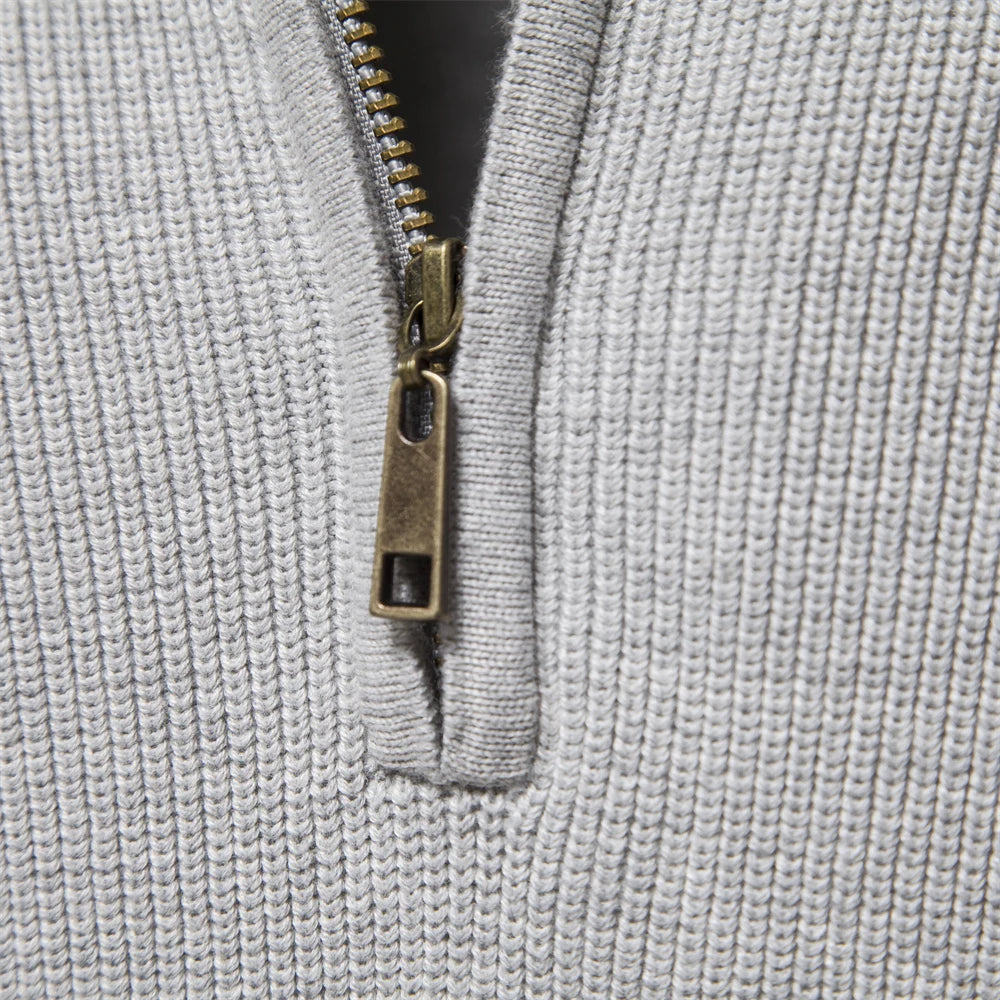 Heren Cardigan Zipper Casual Katoen Hoog Col 3