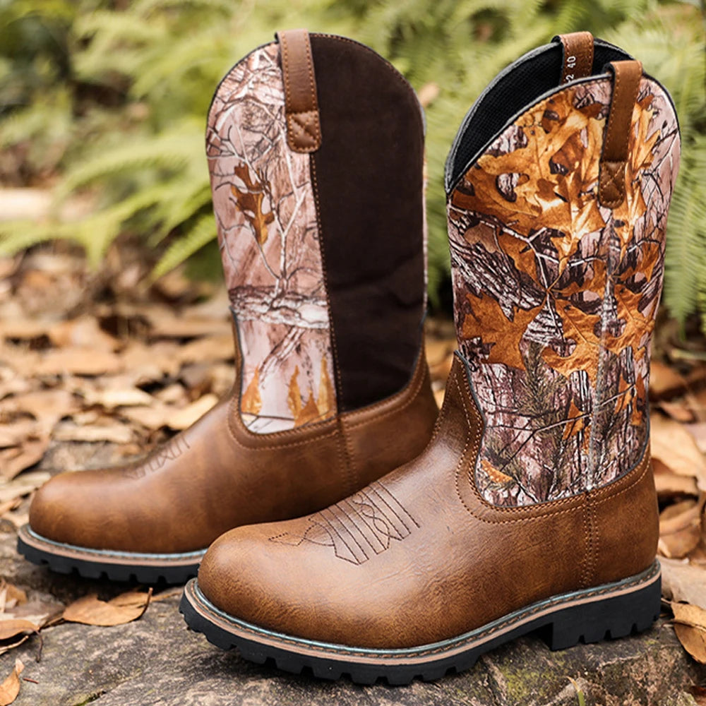 Heren Cowboylaarzen Vintage Leren Comfortabele Anti-slip Boots 2