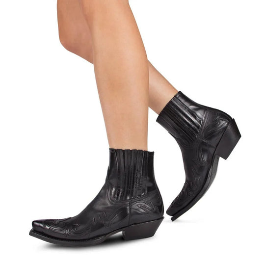 Heren Enkellaarsjes Cowboy Stijl Leer met Rits 3