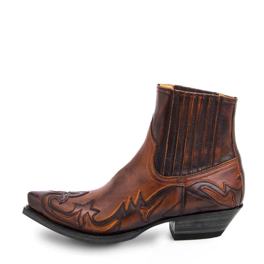 Heren Enkellaarsjes Cowboy Stijl Leer met Rits 6