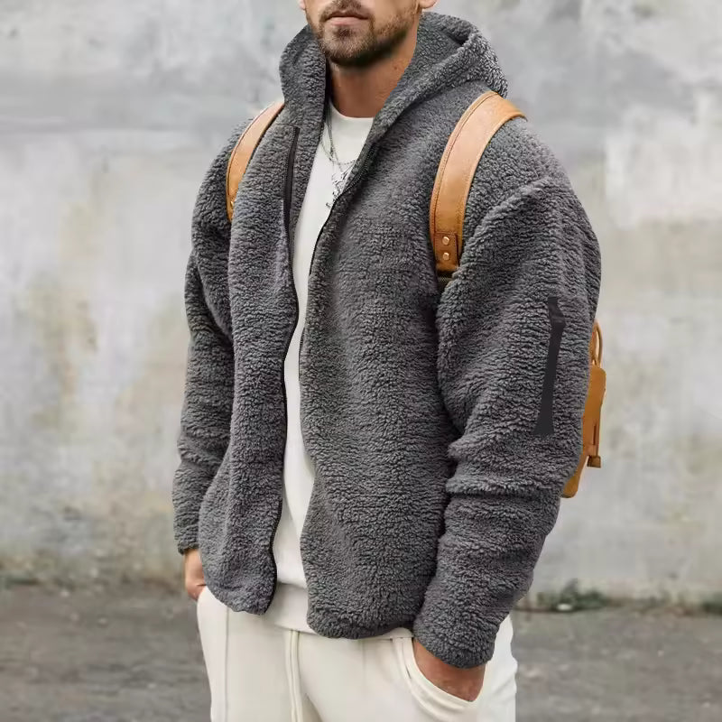 Heren Fleece Jas Met Capuchon - Oversized Pasvorm 3