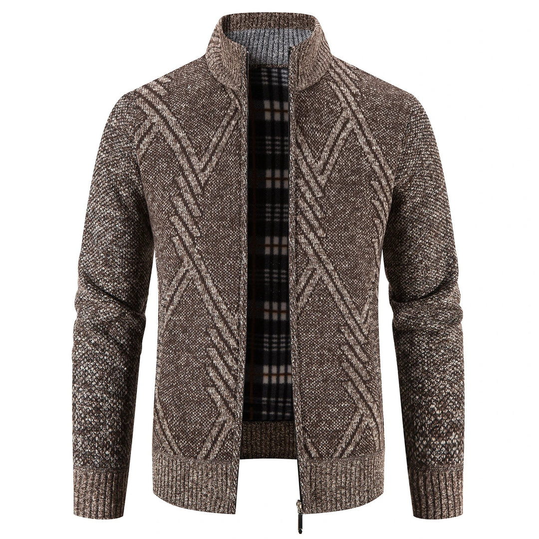 Heren Gebreide Cardigan met Patchwork Ontwerp 5