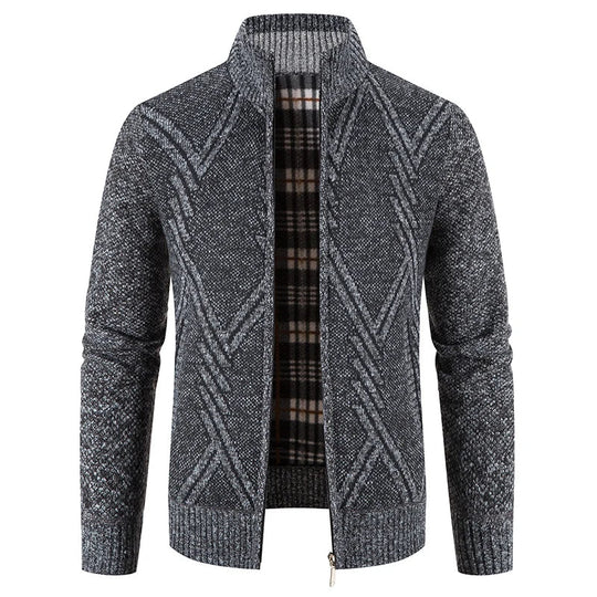 Heren Gebreide Cardigan met Patchwork Ontwerp 8