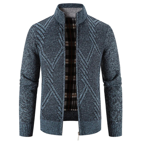 Heren Gebreide Cardigan met Patchwork Ontwerp 9