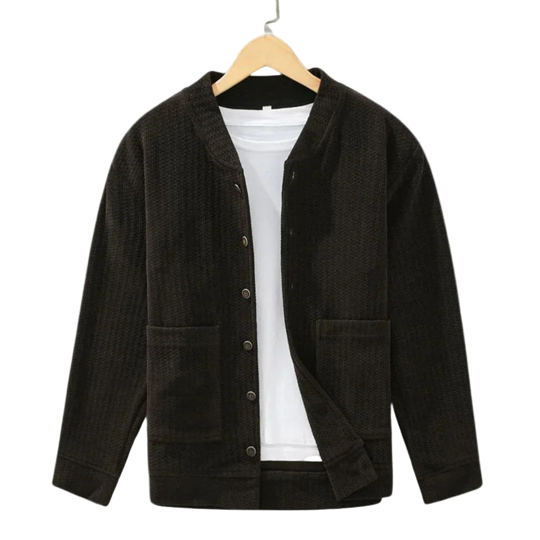Heren Gebreide Cardigan met Textuur 0