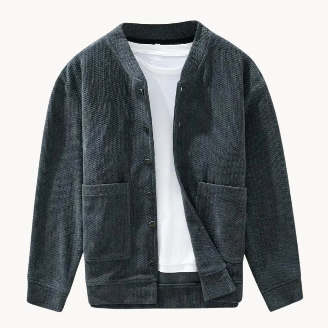 Heren Gebreide Cardigan met Textuur 1
