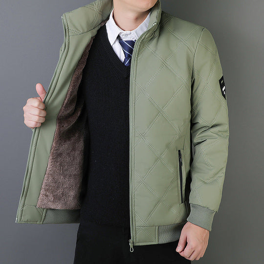 Heren Gequilt Jacket Regular Fit Met Staande Kraag 1