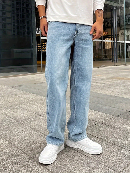 Heren Jeans Losse Snede Met Rechte Benen 3