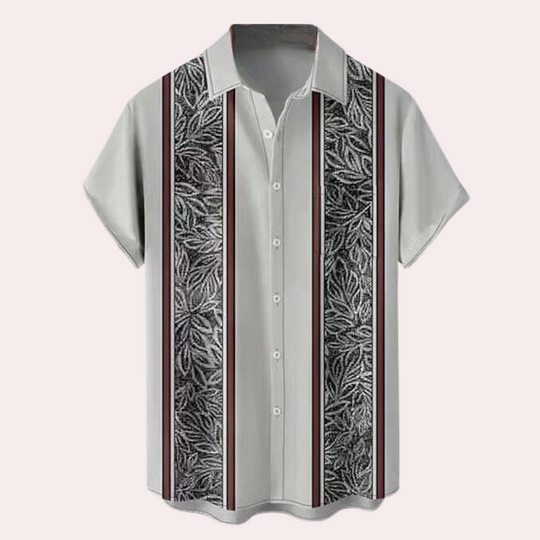 Heren Overhemd Korte Mouwen Retro Stijl 4