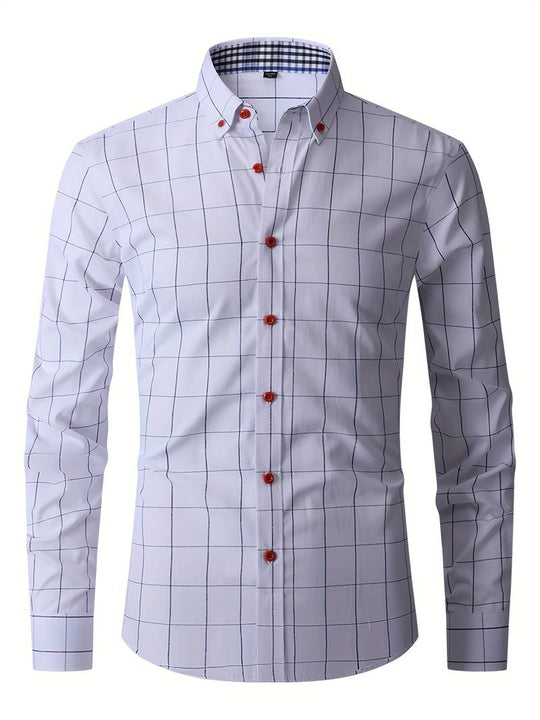 Heren Overhemd Moderne Snit Katoen-Polyester Mix 2