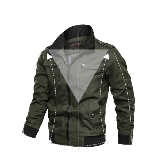Heren Oversized Jas met Staande Kraag en Ritszakken 3