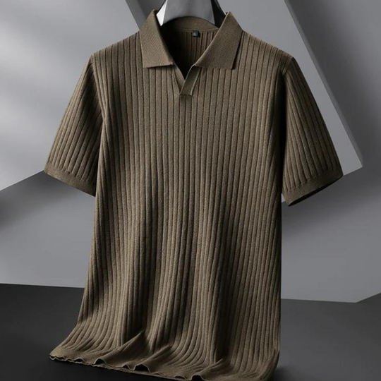 Heren Polo Shirt Geribbelde Textuur Ademend Casual 3