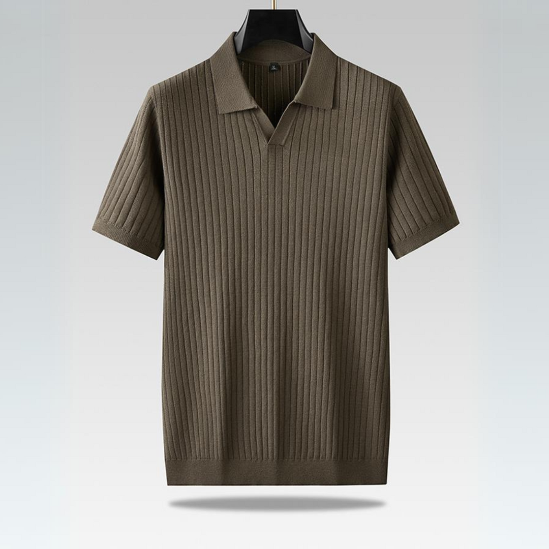 Heren Polo Shirt Geribbelde Textuur Ademend Casual 4