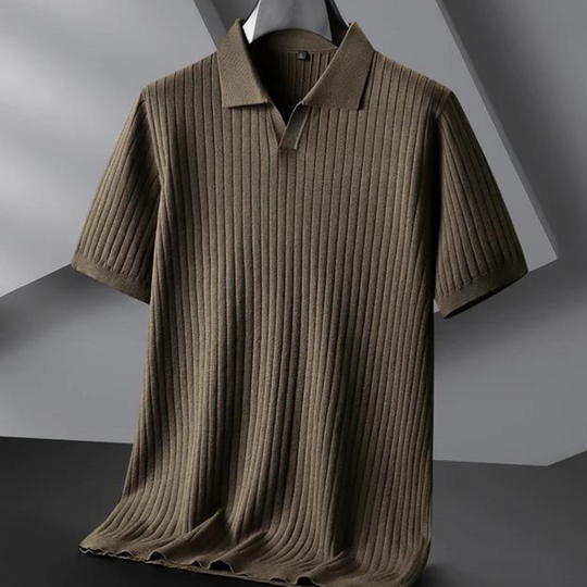 Heren Polo Shirt Geribbelde Textuur Ademend Casual 5