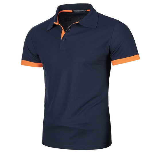 Heren Polo Shirt Korte Mouwen Contrastkleur Casual 2