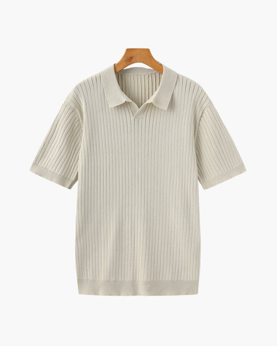 Heren Poloshirt Geribbeld Casual Stijl 1