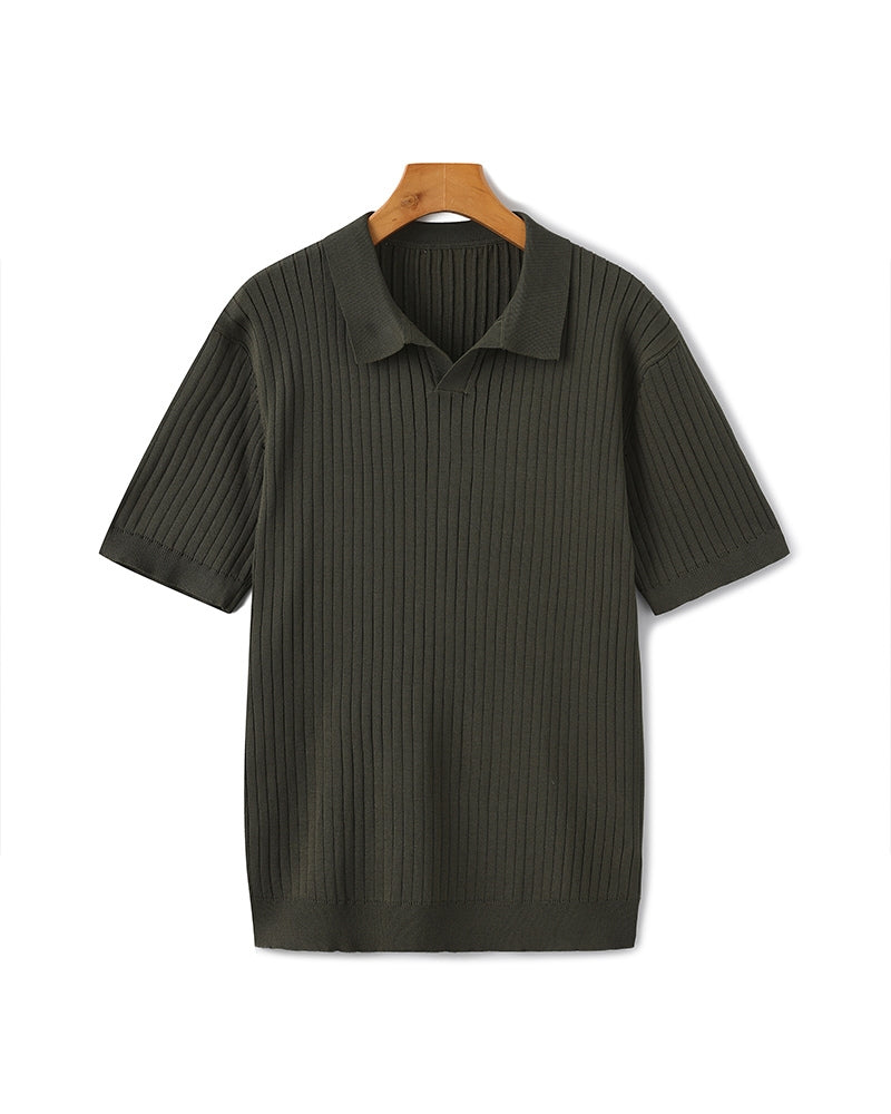 Heren Poloshirt Geribbeld Casual Stijl 10