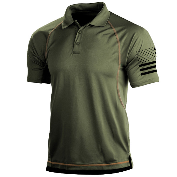 Heren Poloshirt Getailleerd Sportief met Ademend Ontwerp 1