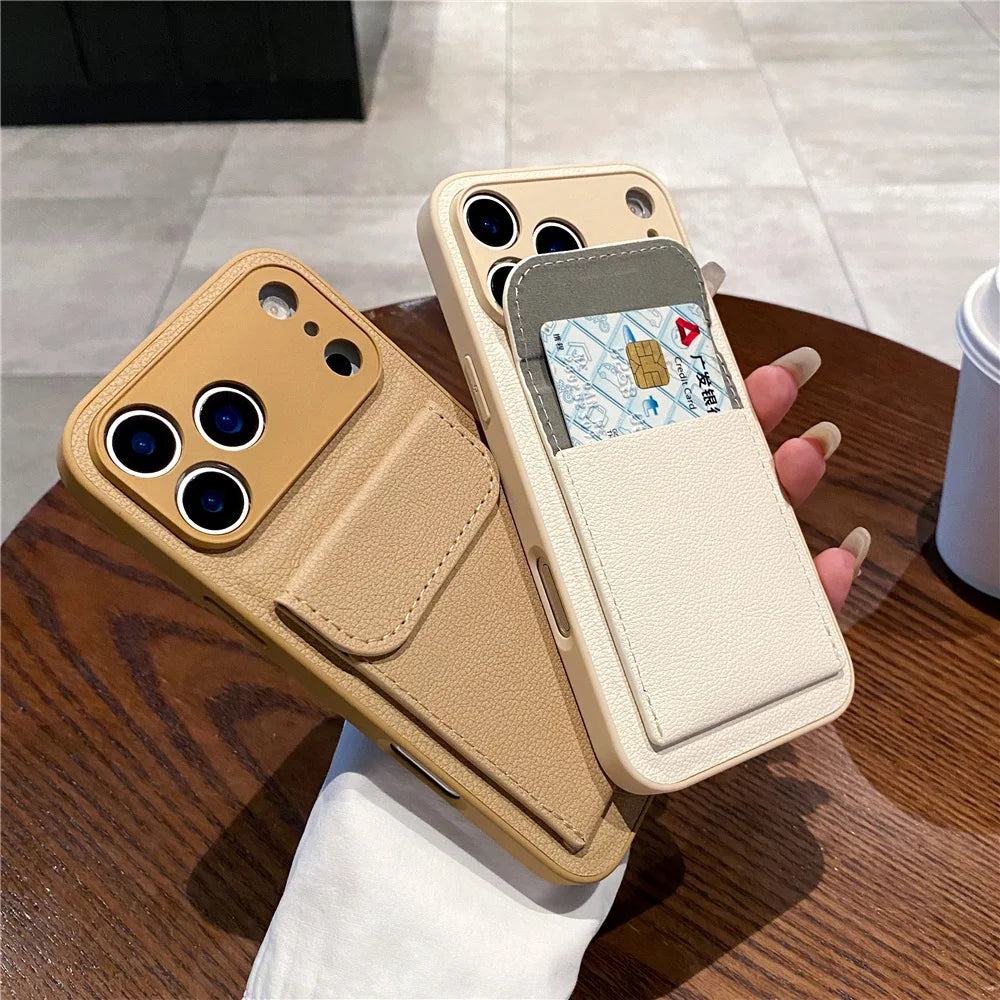 Heren Portemonnee Case Met Kaarthouder Voor iPhone - Stijlvol En Praktisch 0
